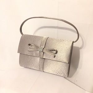 Jessica McClintock Satin Purse Rhinestone detail